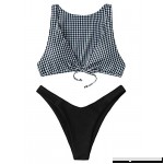 SweatyRocks Women's Sexy Bathing Set Tie Kont Front Swim Shirt Solid Color Swimwear Suit 0#multi B07M7G9PCL